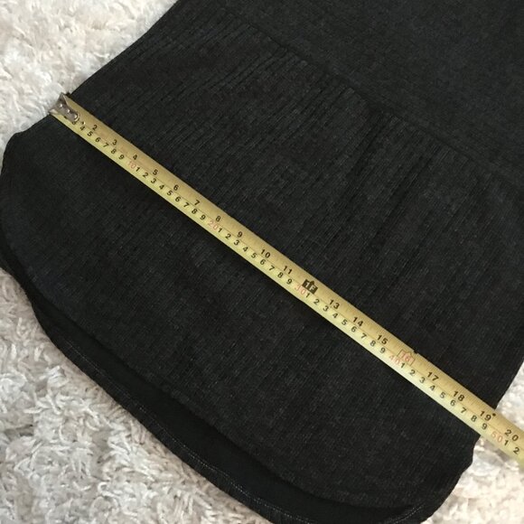 Max Studio Grey Knit Tie Up Ruched Sleeve Sweater - Picture 12 of 16